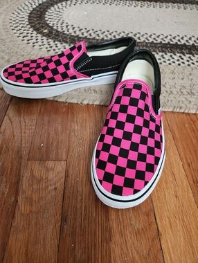 Vans Slip-On Checkerboard Pink and Black